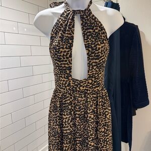 Leopard Print Halter Dress